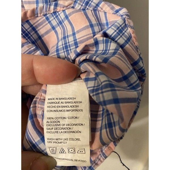 IZOD Premium Essetials Shirt Men's S Long Sleeve Button Down Blue Pink Check - Picture 3 of 4